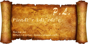 Pintér Lázár névjegykártya