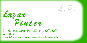 lazar pinter business card